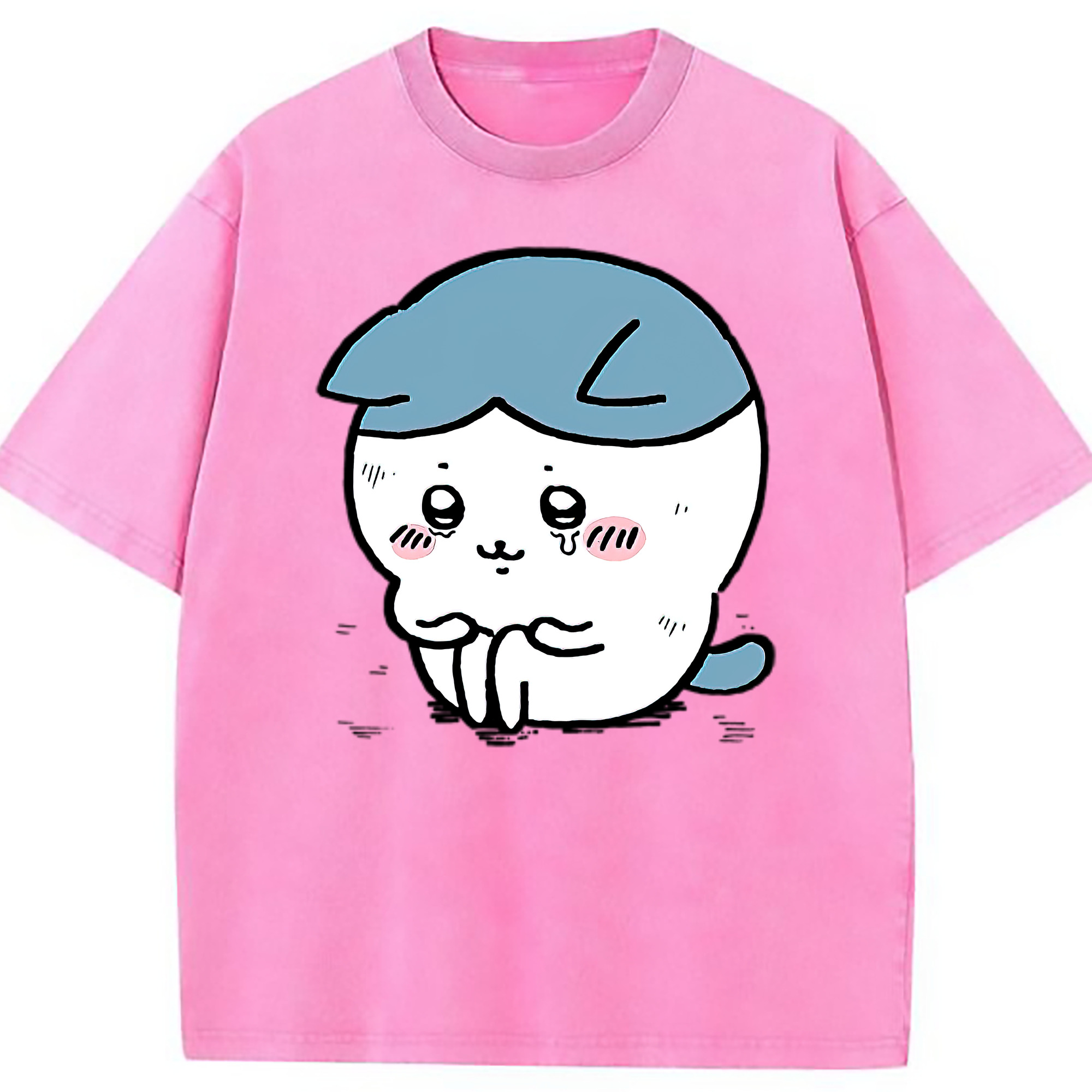 （画像用） ちいかわ ハチワレ Chii-kawa hachiware 綿100% ヴィンテージ風 半袖Tシャツ（フロントプリント）